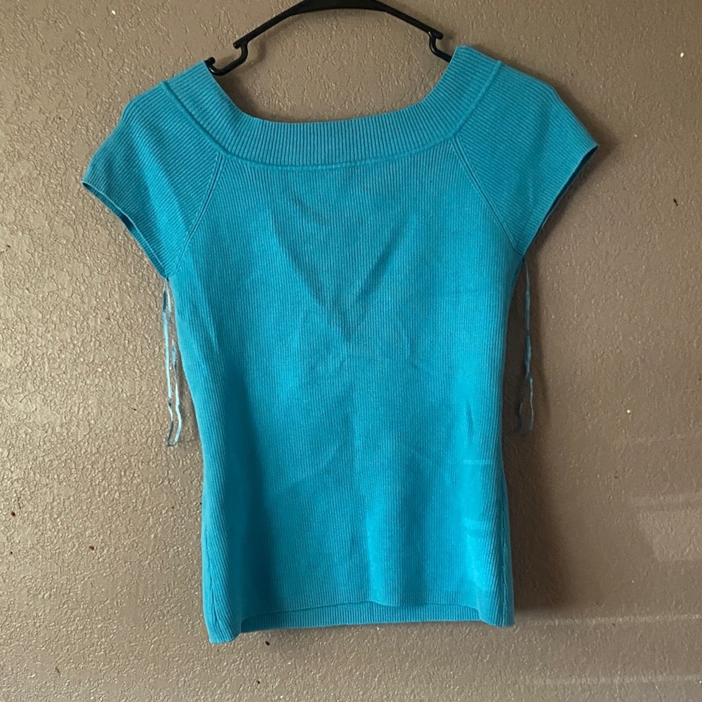 INC International Concepts Turquoise Knit Blouse
